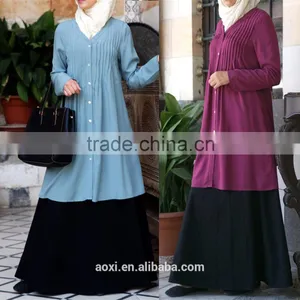 OEM Service China Factory Custom Made Arabic Linen Buttons Women Tunic Tops thumbnail-1
