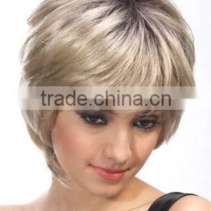 Synthetic Hair Wig, Blonde Short Synthetic Full Lace Wigs for White Women thumbnail-3