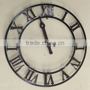 Factory Wholesale Handmade Craft Antique Industrial Round Digital Metal Wall Clock Wrought Iron Clocks thumbnail-2