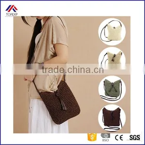 2016 New Design Fashion Woven Shoulder Bags Straw Summer Women Weave Crossbody Beach Travel Handbag thumbnail-1