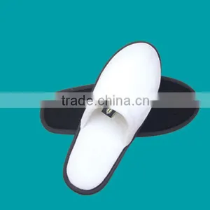 High Quality New Design Cotton Velour Open Toe Hotel Slipper thumbnail-1