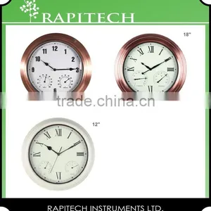 18 Inch Built in Thermometer And Hygrometer Garden Metal Outdoor Clock thumbnail-6