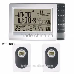 Radio Controlled Weather Station Clock With 2 Transmitter, Weather Station Wifi for Weather Forcast thumbnail-1