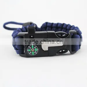 Paracord Survival Bracelet With a 350LB Parachute Cord, Fire Starter, Embedded Compass, Flint, Emergency Knife & Whistle thumbnail-5