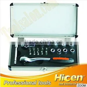 1/4" Dr. 22pcs Scokets Ratchet Wrench and Bits Set, Hand Tool Kit thumbnail-1