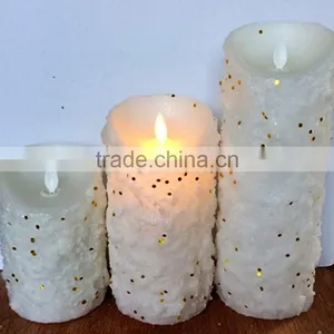 Led Flameless Candles 3pcs Moving Wick Led Candles With Glitter Christmas Moving Wick Candles thumbnail-1