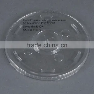 Custom Disposable Clear Plastic Cold Drink Cup Lid With Straw Slot for 16,20 and 24oz Cup thumbnail-4