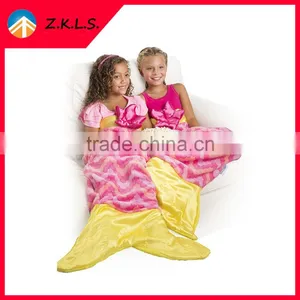 Home Pink Comfortable Kids Sleeping Bag Mermaid Tail Blanket thumbnail-3