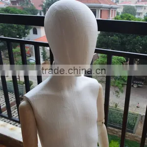 Factory Low Price Sale Fiberglass OR Fabric Wrapped Fabric Torso Kids Mannequin With Wood Arm thumbnail-6
