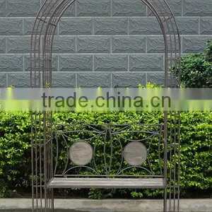 Antique Wedding Metal Garden Arch With Seats thumbnail-1