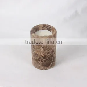 Luxury Homeware Decoration Real Marble Candle Holders With Soy Wax thumbnail-1