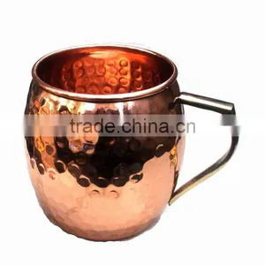 BPA FREE BARREL SHAPED MOSCOW MULE 100% PURE COPPER DINKING MUG thumbnail-1