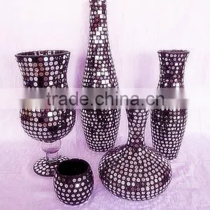 Customized China Professional Manufacturer Black Mosaic Vase Wholesale thumbnail-1