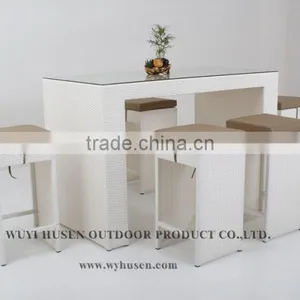 Poly Wicker Bar Table and Chair thumbnail-2