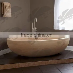 Home Decoration Stone Carving Brown Marble Modern Artistic Bathtub thumbnail-6