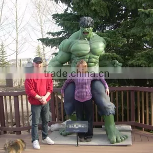 Outdoor Garden Decoration Fiberglass Material Life Size Hulk Statue for Sale thumbnail-1