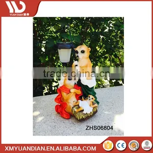 High Quality Antique Santa Resin Christmas Ornament Led Lantern Light thumbnail-2