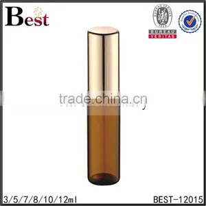 Cosmetic Packaging Cost Price Amber Roll on Perfume Bottle Glass 3ml Gold Aluminum Cover Bottle Glass Bulk Buy From China thumbnail-3