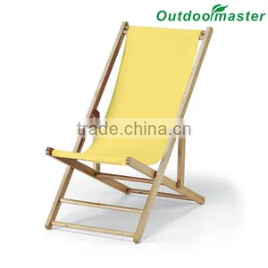 Patio Lightweight Sling Wooden Beach Folding Chair thumbnail-3