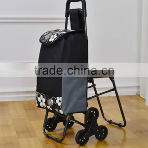 6 Wheels Stair Climber Foldable Shopping Trolley Bag With Chair thumbnail-3