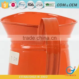 Homeware Galvanized Powder Coating Orange Water Metal Jugs With Handles Jug for Flower thumbnail-6
