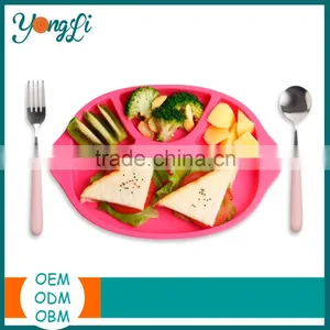 BPA Free Food Holder Tray Dishes for Baby Toddler Plates Silicone Eating Utensils thumbnail-1