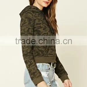 Sexy Wholesale Hoodie Sweatshirt Fleece Knit Crop Top Long Sleeve Camo Print Hoodie For Women Fashion Wear 5xl thumbnail-3