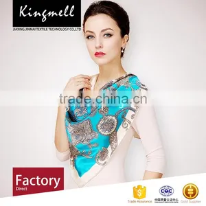 Custom-made Satin Silk Shawl Print Silk Scarf thumbnail-1