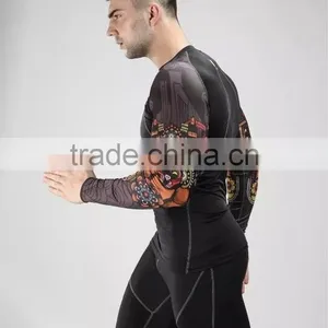 Hongen Apparel Custom Rash Guard Sublimated With Cheap Price thumbnail-1