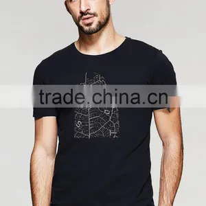 Cotton/spandex Man Black T-shirt Fit Mens Printing T-shirt thumbnail-1