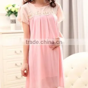 Best-selling 100% Cotton Wholesale Long Chiffon Maternity Dress thumbnail-3