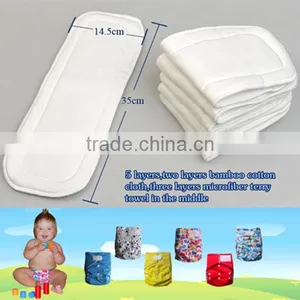 4 Layers Bamboo Cloth Diaper Snaps Insert, Sleepy Cloth Diaper Insert,diaper Insert for Sleepy Baby Diaper thumbnail-1