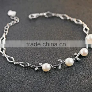 Natural Style Olive Branch 925 Sterling Silver Bracelet for Women thumbnail-1