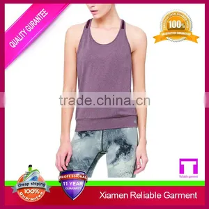 OEM Best Seller Ladies Gym Singlet Custom Tank Top Singlet Yoga Tank in Dark Grey Heather thumbnail-1