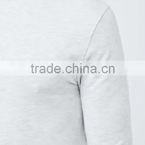 Mens Light Grey Casual t Shirts Turtle Neck Blank T-shirt Long Sleeve Cotton t Shirts thumbnail-4