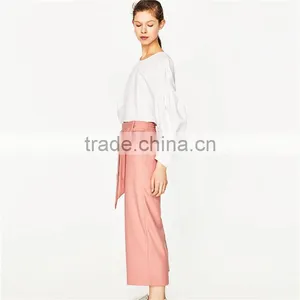 2017 Dongguan Wholesale OEM Casual Cropped Pants for Women thumbnail-3