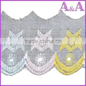 China Online TC Lace Wholesale 2.7cm White Eyelet T/C Lace thumbnail-1