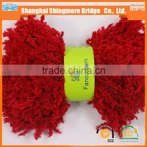 China Novelty Yarn Supplier Hot Wholesale Acrylic Coral Yarn Colorful Pigtail Yarn for Knitting Scarf thumbnail-3