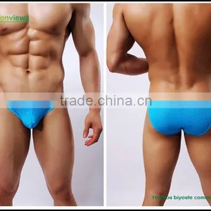 Sexy Colorful Mens Boxer Briefs in Own Design Man Sexy Underwear Transparent Men's Knitted Briefs thumbnail-6