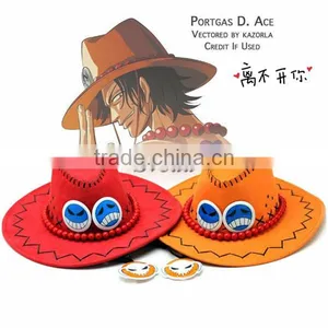 (HOT) One Piece Flying Fire Fist Ace Cosplay Cap Anime Cosplay Costume Hat thumbnail-1