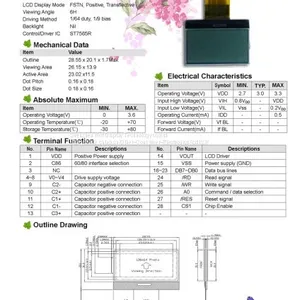 High Quality Cog Module FSTN LCD 128*64dots thumbnail-2