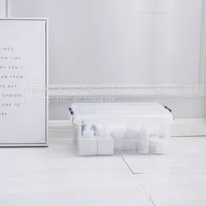 Clear Transparent Plastic Storage Box With Steel Handle thumbnail-1