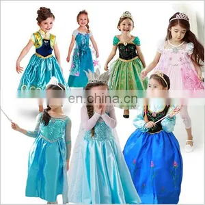 2016 Frozen Elsa Girl Party Dress , Frozen Elsa ANNA Dress 1904 thumbnail-2