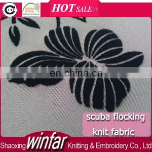 Winfar Textile New Design High Quality Polyester DTY Flock on Scuba Fabric thumbnail-1