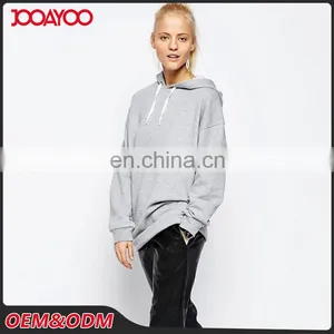 Custom Oversized Casual Sports Hoodie Women Heather Grey Blank Pullover Hoodie thumbnail-4