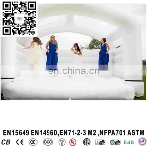 New White Jumping Bouncy House Inflatable Castle With Tent for Wedding thumbnail-3