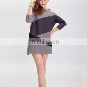 Middle Aged Group Fashion Women Tops and Blouse Patchwork Blouse thumbnail-1