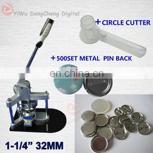 Great Promotion for 1-1/4"32MM Badge Maker Button Machine+500 Sets Metal Pin Back+Circle Cutter / 32MM Sales Package thumbnail-1
