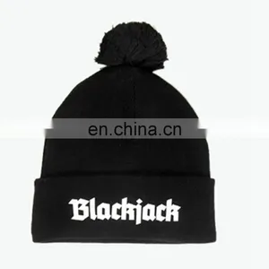 Custom Knitted Pom Beanie Hat With Custom Label thumbnail-1