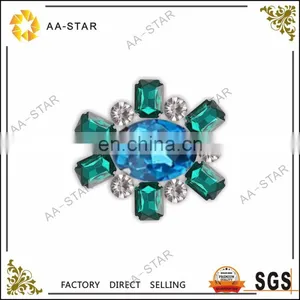 Light Blue Acrylic Sew-on Gemstones With Green thumbnail-1